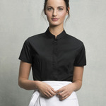 Ladies' Short Sleeved Mandarin Collar Bar Shirt