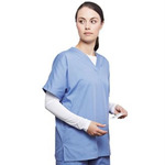 V-neck tunic side seam vents